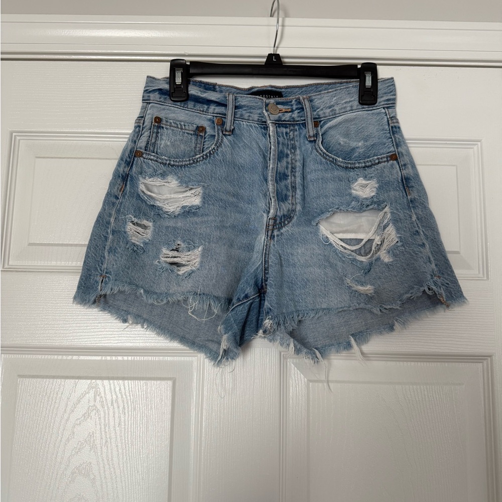 Aeropostale Light Blue Distressed Jean Shorts